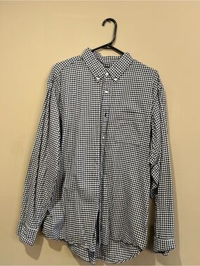 Uniqlo Black & White Gingham Button-Up Shirt - Men